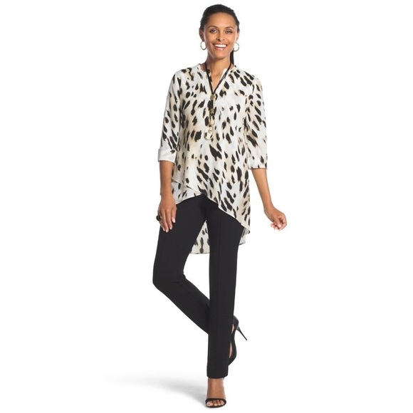 Chico’s Black Lindy Side-Zip Pants Short Length Ponte Knit - Picture 3 of 15